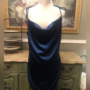 sexy classy blue dress sz XL runs small more like sz M
